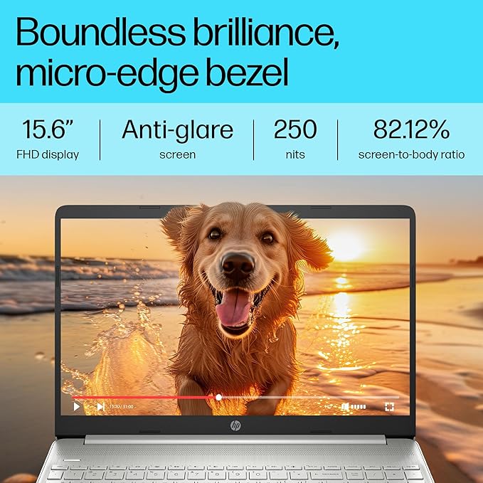 HP Laptop 15s, 12th Gen Intel Core i3, 15.6-inch (39.6 cm), 8GB DDR4, 512GB SSD, Thin & Light, Dual Speakers (Win 11, MSO 2021, Silver, 1.69 kg), FQ5327TU