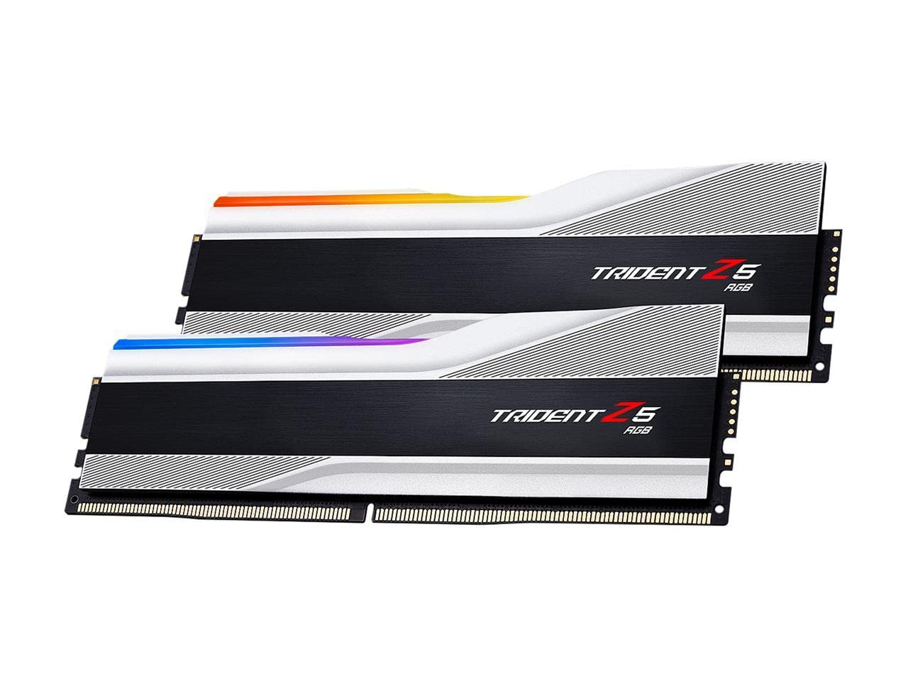 G.Skill Trident Z5 RGB Series (Intel XMP) 64GB (2 x 32GB) 288-Pin SDRAM DDR5 6000 CL30-40-40-96 1.40V Dual Channel Desktop Memory F5-6000J3040G32GA2-TZ5RS (Metallic Silver)