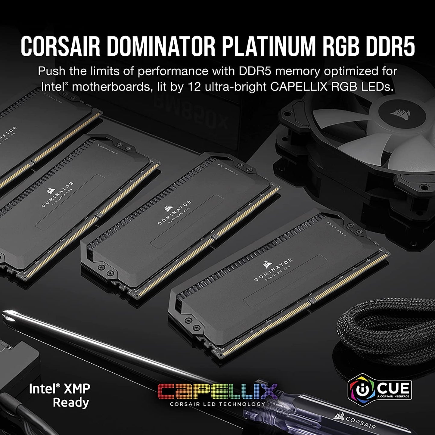 CORSAIR Dominator Platinum RGB 32GB (2x16GB) DDR5 DRAM 5600 (Black)