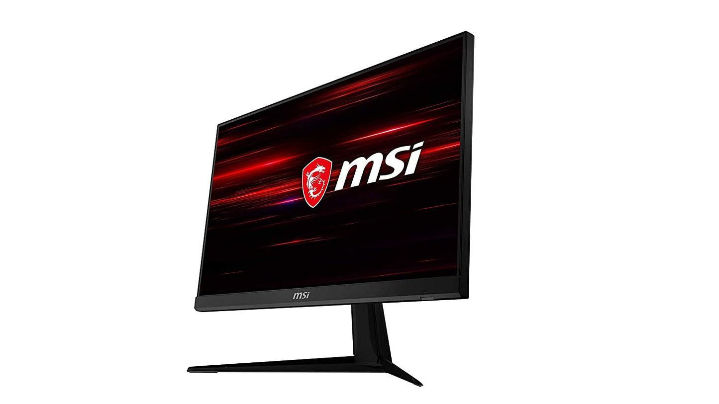 MSI G241, 24" Gaming Monitor, 1920 x 1080 (FHD), IPS, 1ms, 144Hz, FreeSync, HDMI, Displayport, Tilt,