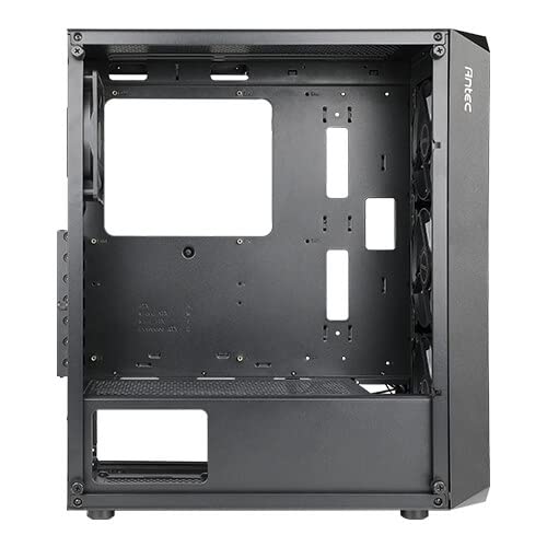 Antec NX292 ATX Mid-Tower Case, Tempered Glass Side Panel, Full Side View, Pre-Installed 4 x 120mm in Front, Black