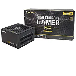 Antec HCG Gaming Series HCG750 Gold 750W Power Supply 750 Watts 80 Plus Gold PSU with Full Modular, 120mm FDB Fan, Japanese Capacitors, ATX12V 2.4, 10 Years Support