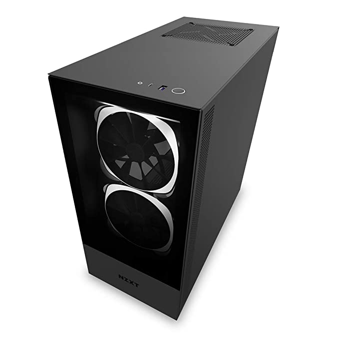Nzxt H510 Elite Mid-Tower ATX Tempered Glass Computer Cabinet/Gaming Case Black USB Type-C Port Vertical GPU Mount with 3x140mm and 1x120mm Fan
