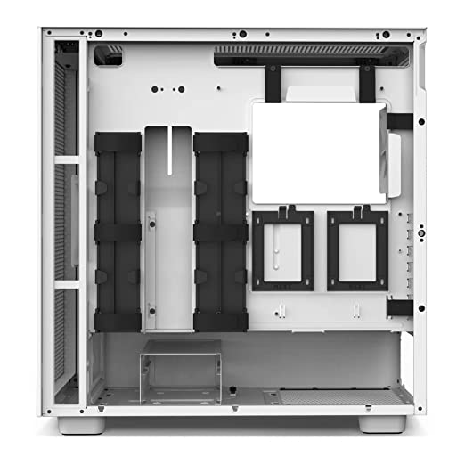 NZXT H7 Flow ATX Mid-Tower Computer Case/ Gaming Cabinet - White | Support - Mini-ITX, Micro-ATX, ATX, and EATX (Up to 272mm) | Pre-Installed 2 x 120 mm Fans - CM-H71FW-01