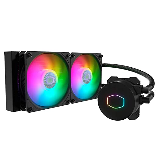 Cooler Master MasterLiquid ML240L ARGB V2, Close-Loop AIO CPU Liquid Cooler, 3rd Gen Dual Chamber Pump, Dual SickleFlow 120mm for AMD Ryzen/Intel LGA 1200/1151 (MLW-D24M-A18PA-R2)