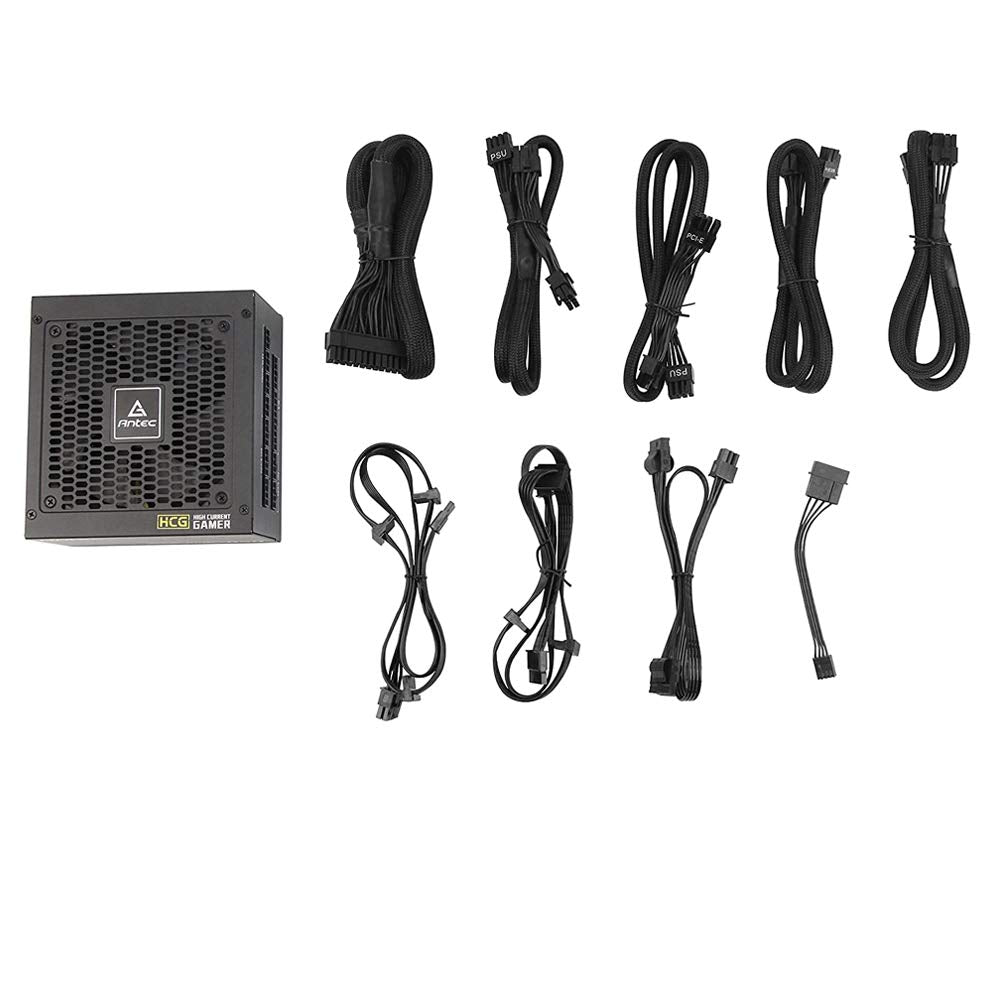 Antec HCG Gaming Series HCG750 Gold 750W Power Supply 750 Watts 80 Plus Gold PSU with Full Modular, 120mm FDB Fan, Japanese Capacitors, ATX12V 2.4, 10 Years Support