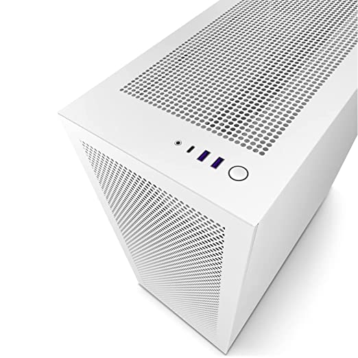 NZXT H7 Flow ATX Mid-Tower Computer Case/ Gaming Cabinet - White | Support - Mini-ITX, Micro-ATX, ATX, and EATX (Up to 272mm) | Pre-Installed 2 x 120 mm Fans - CM-H71FW-01