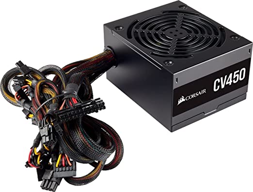 Corsair CV450, CV Series, 80 Plus Bronze Certified, 450 Watt Non-Modular Power Supply - Black
