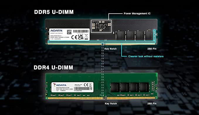 ADATA Premier DDR5 4800MHz 16GB UDIMM Memory RAM Module Kit (AD5U480016G-R)