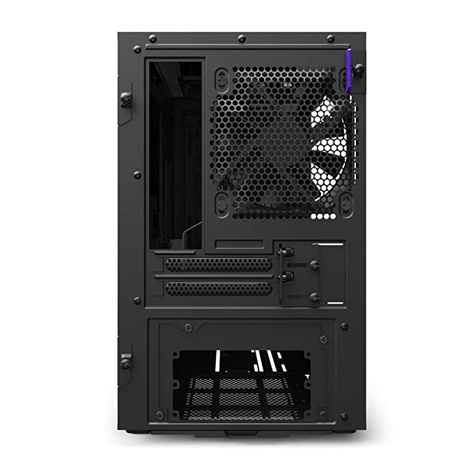 Nzxt H210 Tempered Glass Mini-ITX Computer Cabinet/Gaming Case, Front USB Type-C Port with 2x120mm Fans - White, Black