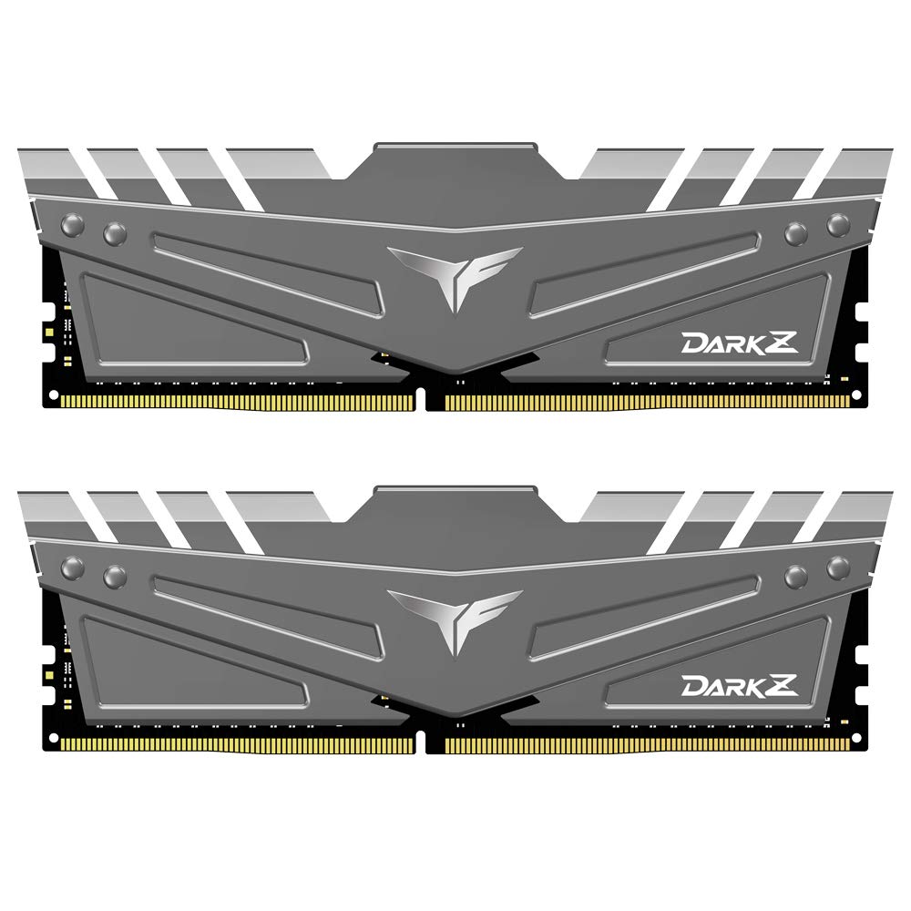 TEAMGROUP T-Force Dark Z DDR4 16GB Kit (2 x 8GB) 3600MHz (PC4-28800) CL 18 288-Pin SDRAM Desktop Gaming Memory Module Ram - Gray - TDZGD416G3600HC18JDC01