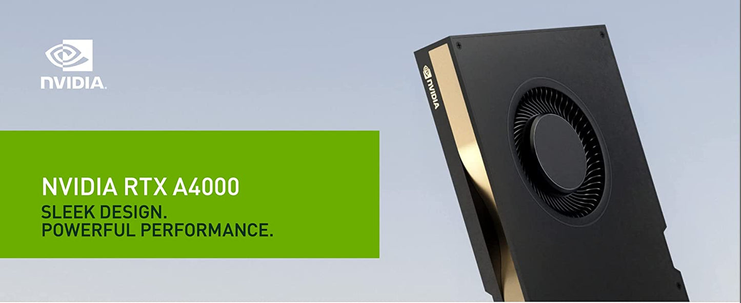 NVIDIA RTX A4000 with 16GB of GDDR6 Memory (ECC) 6144 CUDA Cores DirectX 12 3 Years Warranty PCIE 4.0 AAA Game Titles Gaming 4K Editing Mining