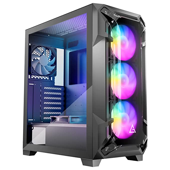 Antec DF600 Flux Mid-Tower ATX Computer Cabinet/Gaming Case | Built in Fan  Controller | 4 mm Tempered Glass Side Panel with 3 x 120mm ARGB Fans + 2 x  