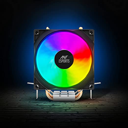 Ant Esports ICE-C200 CPU Cooler/CPU Fan with Rainbow LED Fan | Support - Intel LGA1150, LGA1151, LGA1155, LGA1156, LGA1200, LGA1700 & AMD FM1, FM2, AM2, AM3, AM4