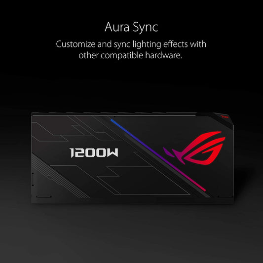 ASUS ROG Thor 1200 Certified 1200W Fully-Modular RGB Power Supply with LiveDash OLED Panel, 80+ Platinum (ROG-THOR-1200P)