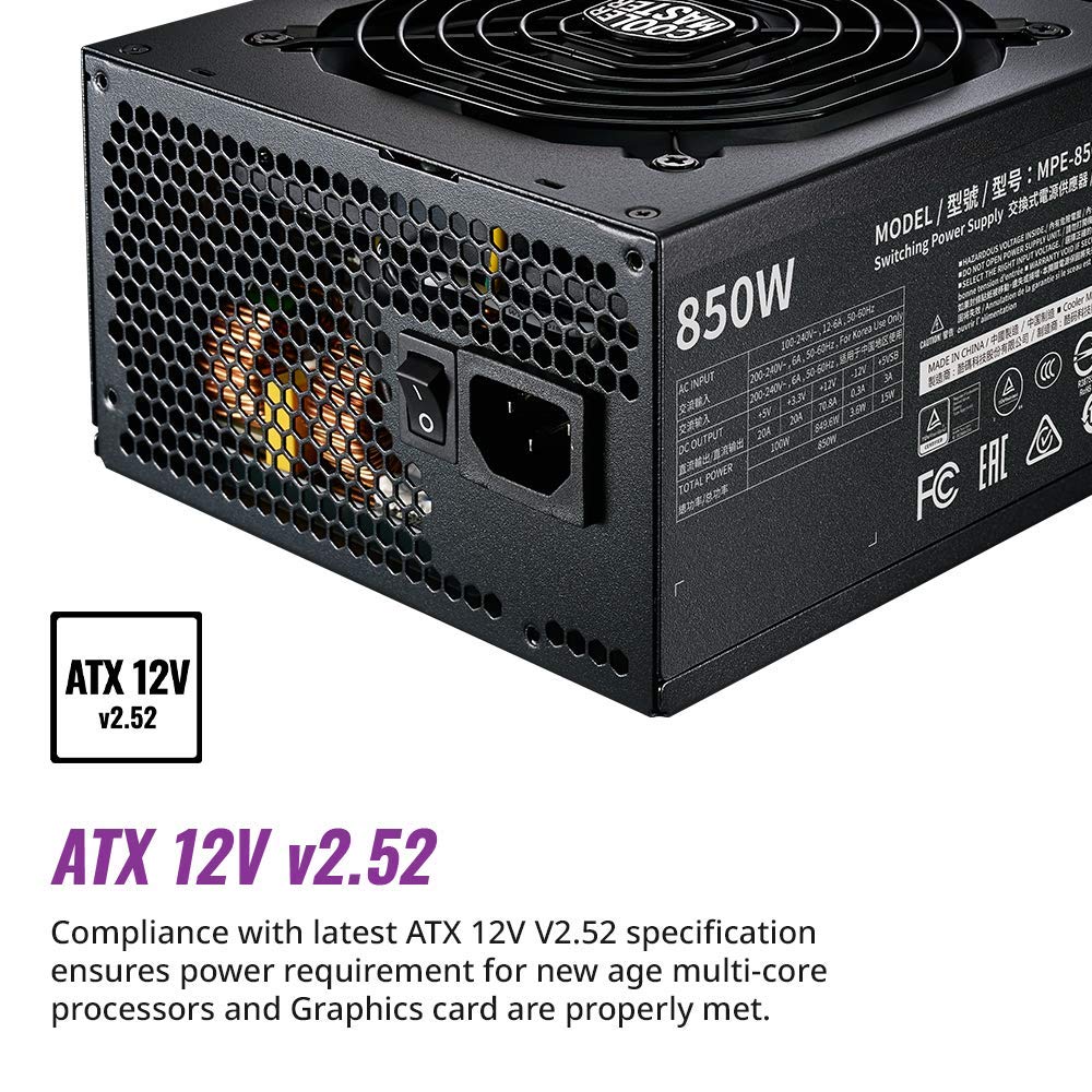 Cooler Master MWE Gold 850 V2 80 Plus Gold Certified, Fully Modular Power Supply - Black