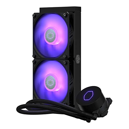 Cooler Master MasterLiquid ML240L RGB V2, Close-Loop AIO CPU Liquid Cooler, 3rd Gen Dual Chamber Pump, Dual SickleFlow 120mm for AMD Ryzen/Intel LGA 1200/1151/1700 (MLW-D24M-A18PC-R2), Black