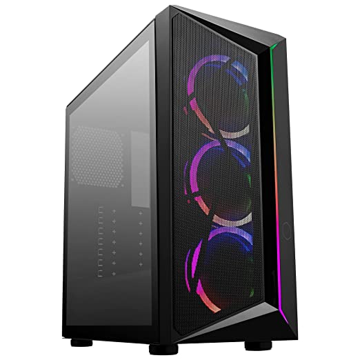 Cooler Master CMP510 Case - Mesh Intakes, ARGB Edge Strip, Ventilated PSU Shroud & 350mm GPU Clearance, Black, ATX (CP510-KGNN-S00)
