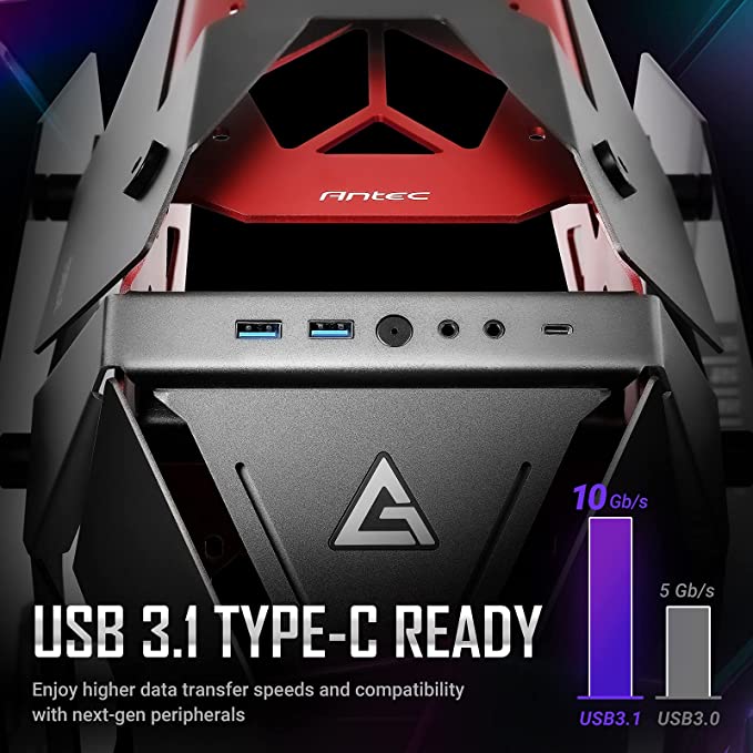 Antec Torque Mid Tower Aluminum Gaming Cabinet I Computer Case Support E-ATX, ATX, Micro-ATX, ITX Motherboard with Tempered Glass (Both Sides)