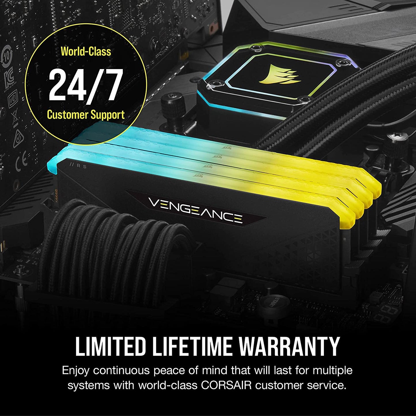 Corsair Vengeance RGB RS 8GB (1 x 8GB) DDR4 DRAM 3200MHz C16 Memory Kit (Black) - CMG8GX4M1E3200C16