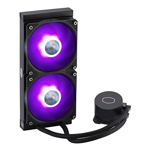 Cooler Master MasterLiquid ML240L RGB V2, Close-Loop AIO CPU Liquid Cooler, 3rd Gen Dual Chamber Pump, Dual SickleFlow 120mm for AMD Ryzen/Intel LGA 1200/1151/1700 (MLW-D24M-A18PC-R2), Black