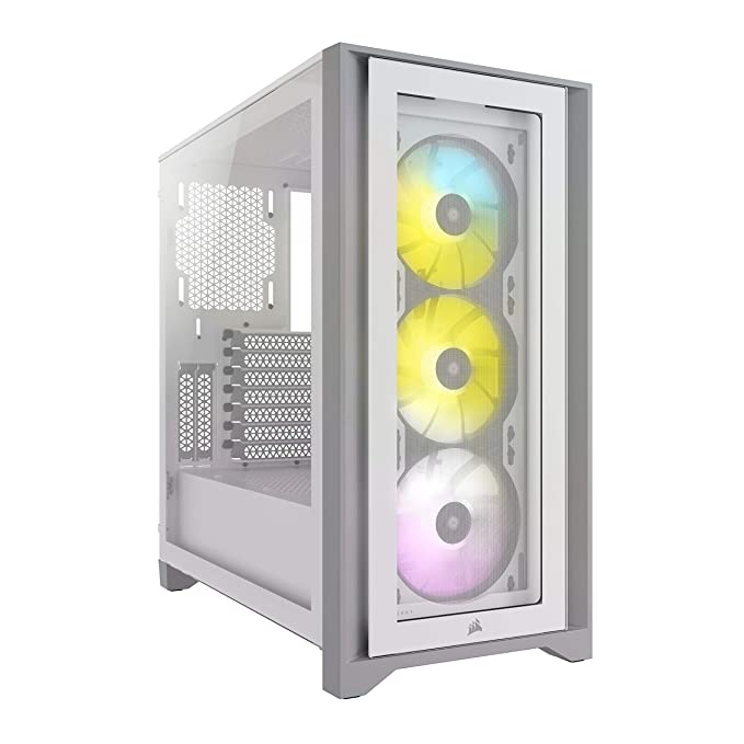 Corsair iCUE 4000X RGB Mid-Tower ATX Case, White (CC-9011205-WW)