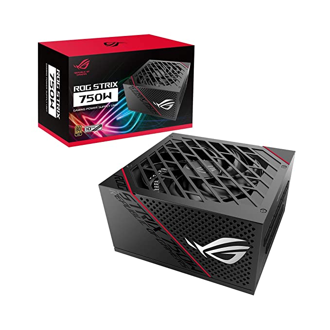 ASUS ROG Strix 750 Fully Modular 80 Plus Gold 750W ATX Power Supply with 0dB Axial Tech Fan and 10 Year Warranty (ROG-STRIX-750G)