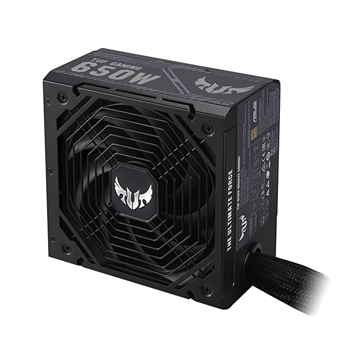 ASUS TUF Gaming 650W Bronze PSU, Power Supply(Axial-tech Fan Design, Dual Ball Fan Bearings, 0dB Technology, 80 Plus Bronze Certification, 80cm 8-pin CPU Connector, 6-Year Warranty) (90YE00D1-B0NA00)