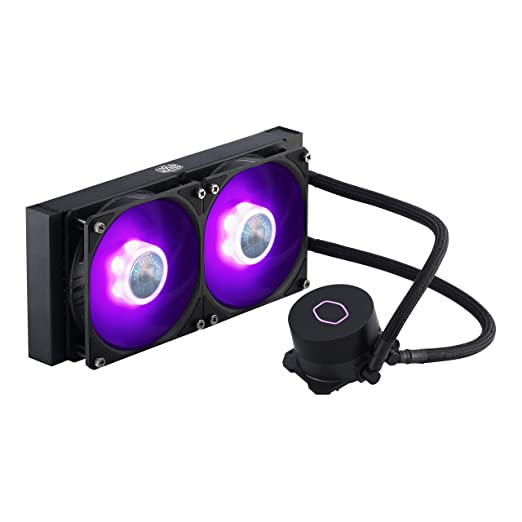 Cooler Master MasterLiquid ML240L RGB V2, Close-Loop AIO CPU Liquid Cooler, 3rd Gen Dual Chamber Pump, Dual SickleFlow 120mm for AMD Ryzen/Intel LGA 1200/1151/1700 (MLW-D24M-A18PC-R2), Black