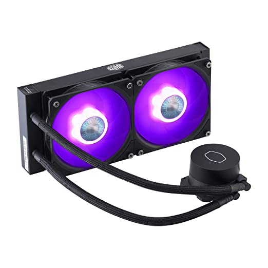 Cooler Master MasterLiquid ML240L RGB V2, Close-Loop AIO CPU Liquid Cooler, 3rd Gen Dual Chamber Pump, Dual SickleFlow 120mm for AMD Ryzen/Intel LGA 1200/1151/1700 (MLW-D24M-A18PC-R2), Black