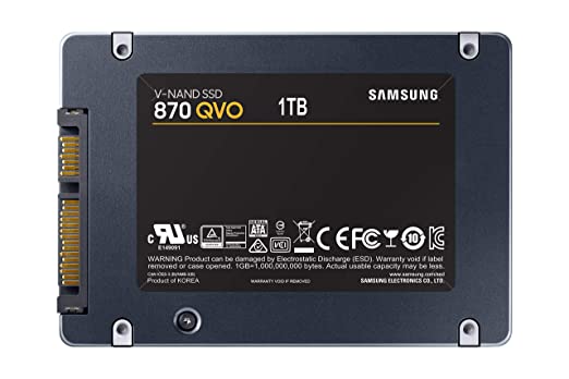 Samsung 870 QVO 1TB/2TB/4TB/8TB SATA cm 6.35 cm (2.5") Internal Solid State Drive (SSD) (MZ-77Q1T0BW)