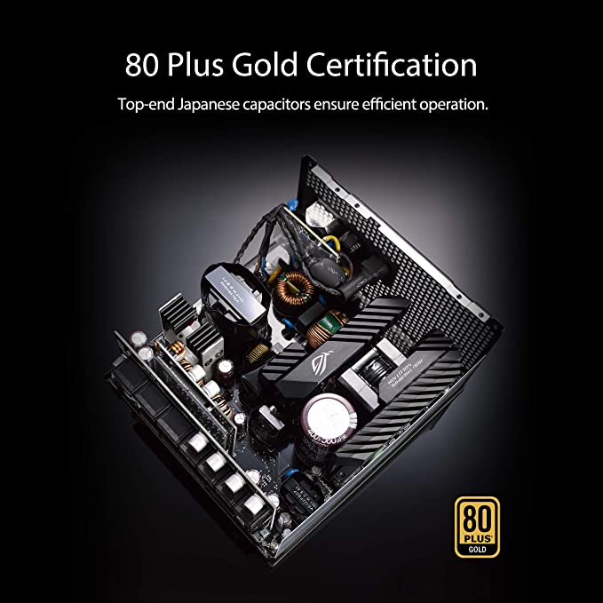 ASUS ROG Strix 1000W Gold PSU, Power Supply (ROG heatsinks, Axial-tech Fan Design, Dual Ball Fan Bearings, 0dB Technology, 80 Plus Gold Certification, Fully Modular Cables, 10-Year Warranty) (90YE00A5-B0NA00)