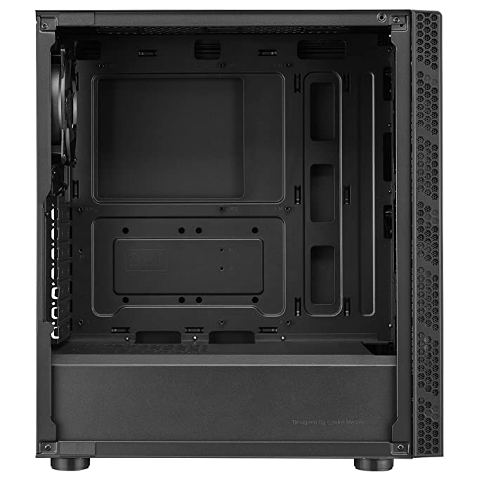 Cooler Master MasterBox MB600L V2 with Steel Side Panel, Brushed Front Panel, Hexagon Gleam, Mesh Intakes, Breathable PSU Shroud, Support Upto ATX Motherboard, Black, Mid Tower (MB600L2-KNNN-S00)