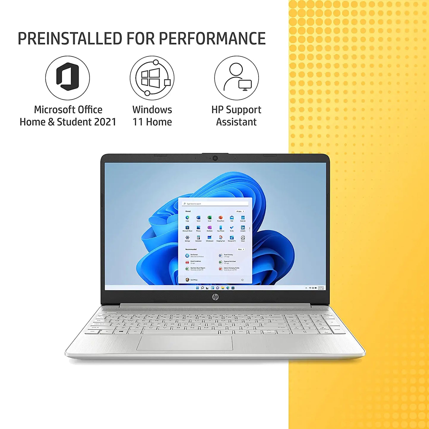 HP 15s 12th Gen Intel Core i5 8GB RAM/512GB SSD 15.6inches(39.6cm) FHD, Micro-Edge Display/Intel Iris Xe Graphics/Dual Speakers/Windows 11 Home /Alexa Built-in/Backlit KB/MSO 2021/1.69kg, 15s-fq5329TU