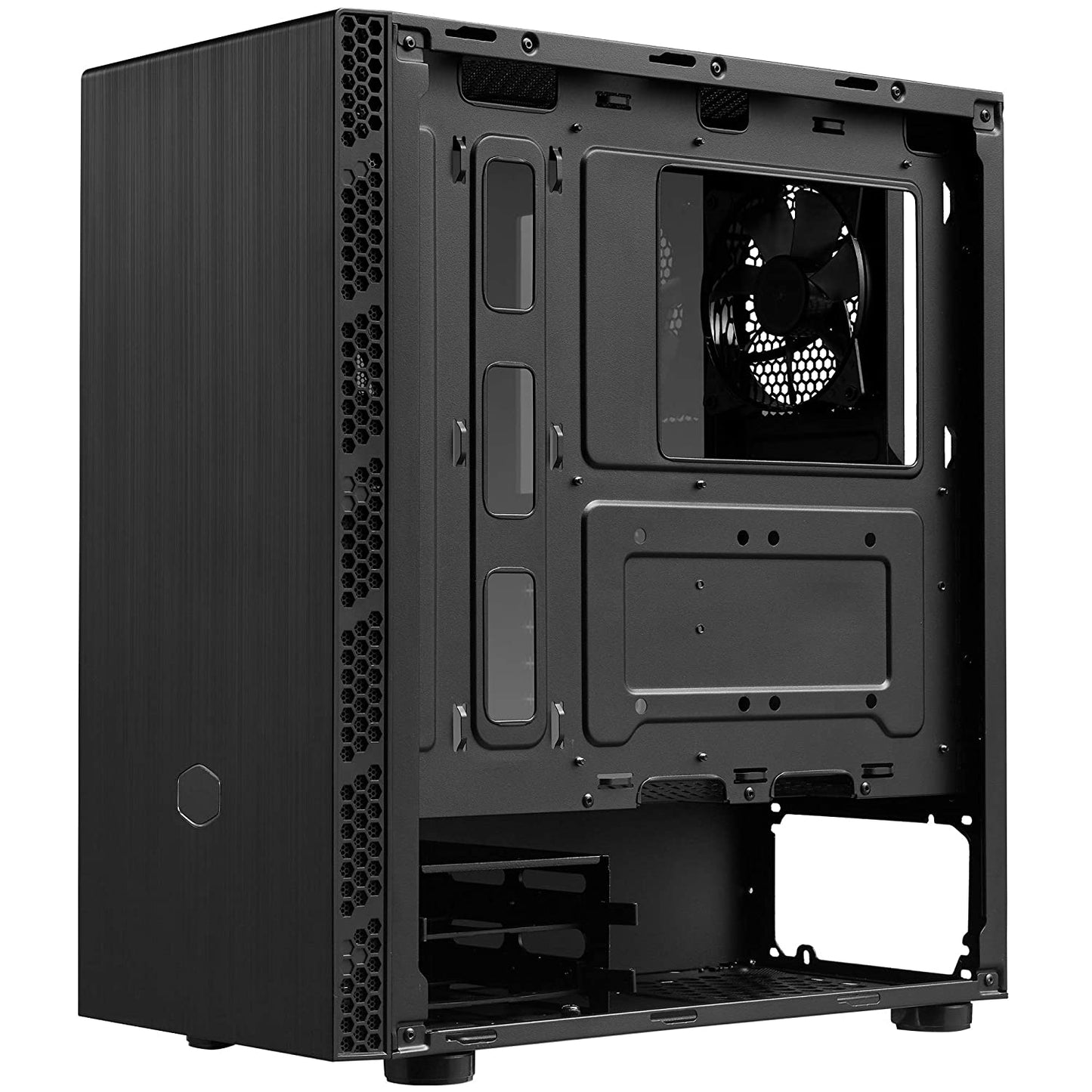 Cooler Master MasterBox MB600L V2 with Steel Side Panel, Brushed Front Panel, Hexagon Gleam, Mesh Intakes, Breathable PSU Shroud, Support Upto ATX Motherboard, Black, Mid Tower (MB600L2-KNNN-S00)