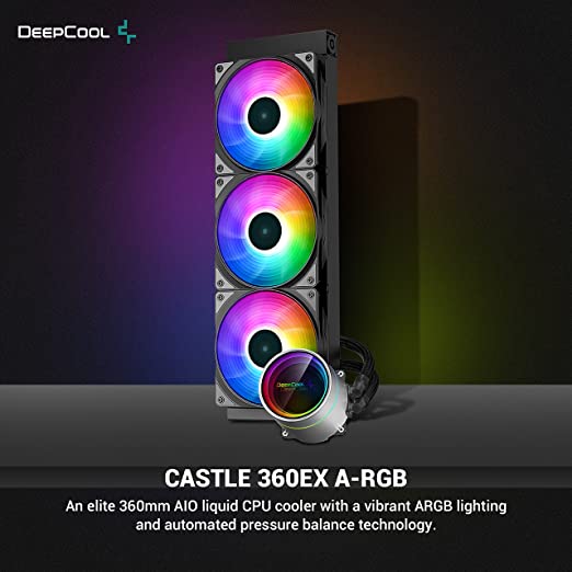 DEEPCOOL Castle 360 EX ARGB Addressable RGB LED CPU Liquid Cooler I AIO Support Intel LGA2066/2011-v3/2011/1700/1200/1151/1150/1155 I AMD sTRX4/sTR4/AM4 - DP-GS-H12W-CSL360EX-AR