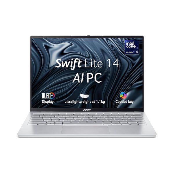 Acer Swift Lite 14 Intel Core Ultra 5 115U (SFL14-54M)- (16 GB/512 GB SSD/Windows 11 Home) SFL14-54M Thin and Light Laptop (14 Inch, Light SIlver, 1.1 Kg, With MS Office)