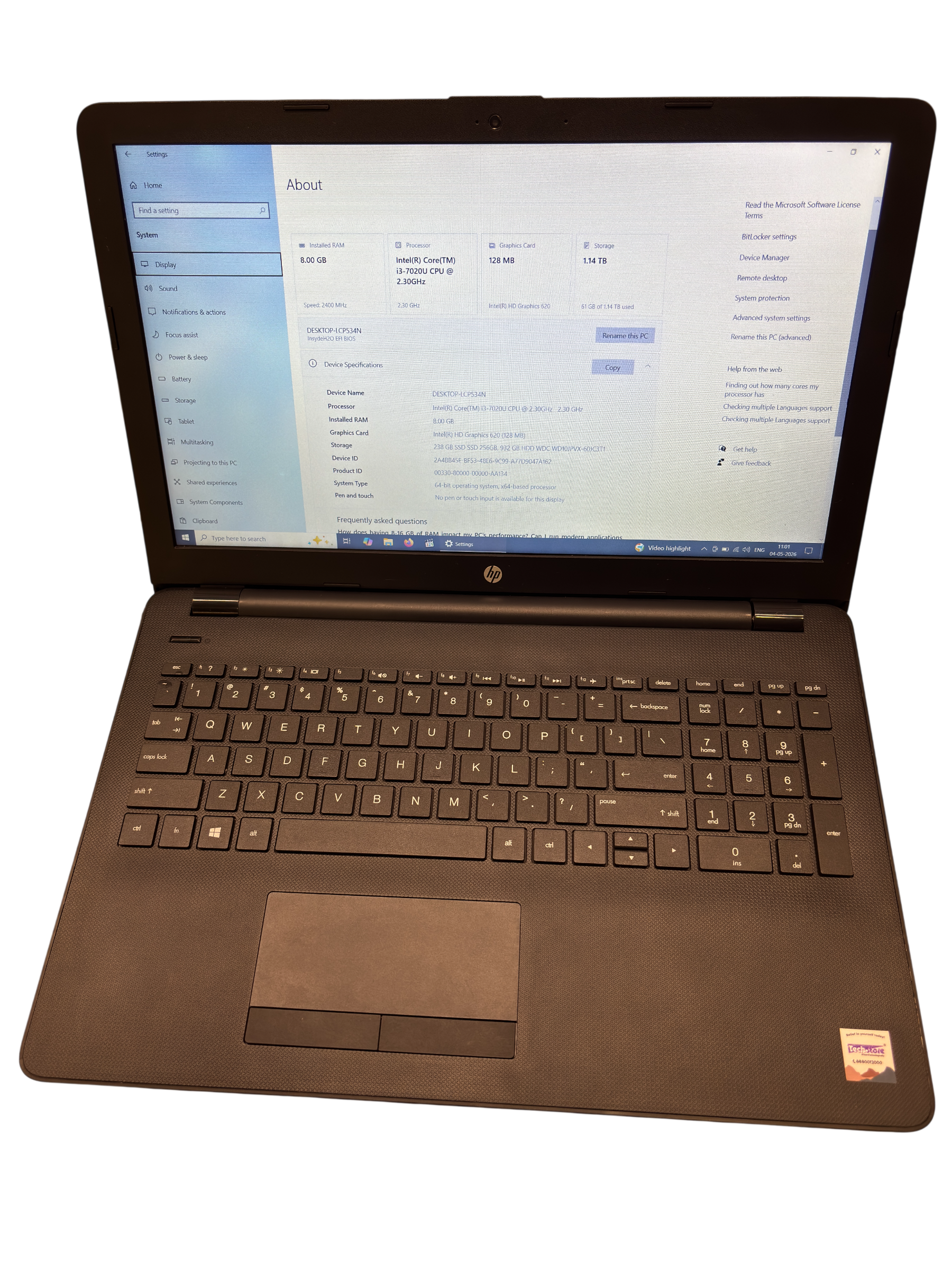 HP CND8164S5J 15-bs661TU (S-258)