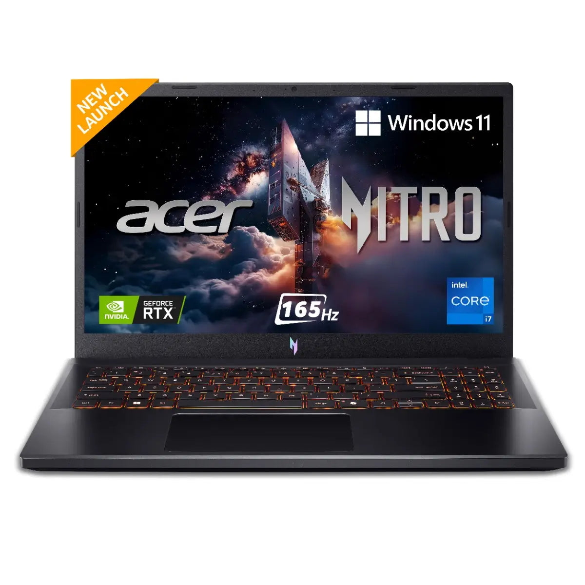 Acer NITRO V 15 , Gaming Laptop, 13th Gen, Intel core i7 13620H Processor, NVIDIA GeForce RTX 5060 - 8 GB GDDR7, 16 GB RAM, 512 GB SSD, Full HD IPS, 15.6/ 39.62 cm, 165 Hz, Windows 11 Home, Obsidian Black, 2.11kg, ANV15-52, Amber Backlight keyboard