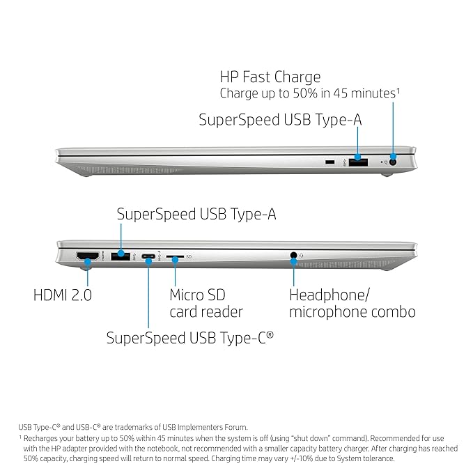 HP Pavilion AMD Ryzen 5 Hexa Core 5500U - (16 GB/SSD/512 GB SSD/Windows 10 Home) 15-eh1103AU Thin and Light Laptop  (15.6 Inch, Natural Silver, 1.75 Kg, With MS Office)