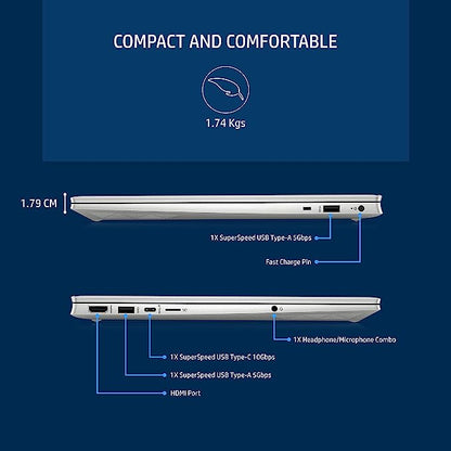 HP Pavilion 15 12Th Gen Intel Core I5 8Gb Sdram/512Gb Ssd 15.6 Inches Fhd,IPS,Micro-Edge Display/Intel Iris Xe Graphics/B&O/Windows 11 Home/Ms Office 2021/Fast Charge/1.75Kg, 15-Eg2009Tu, Silver
