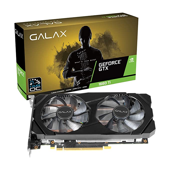 Galax GeForce ® GTX 1660 Ti 1-Click OC 6 GB GDDR6 192-bit DP/HDMI/DVI-D Graphic Card, pci_e