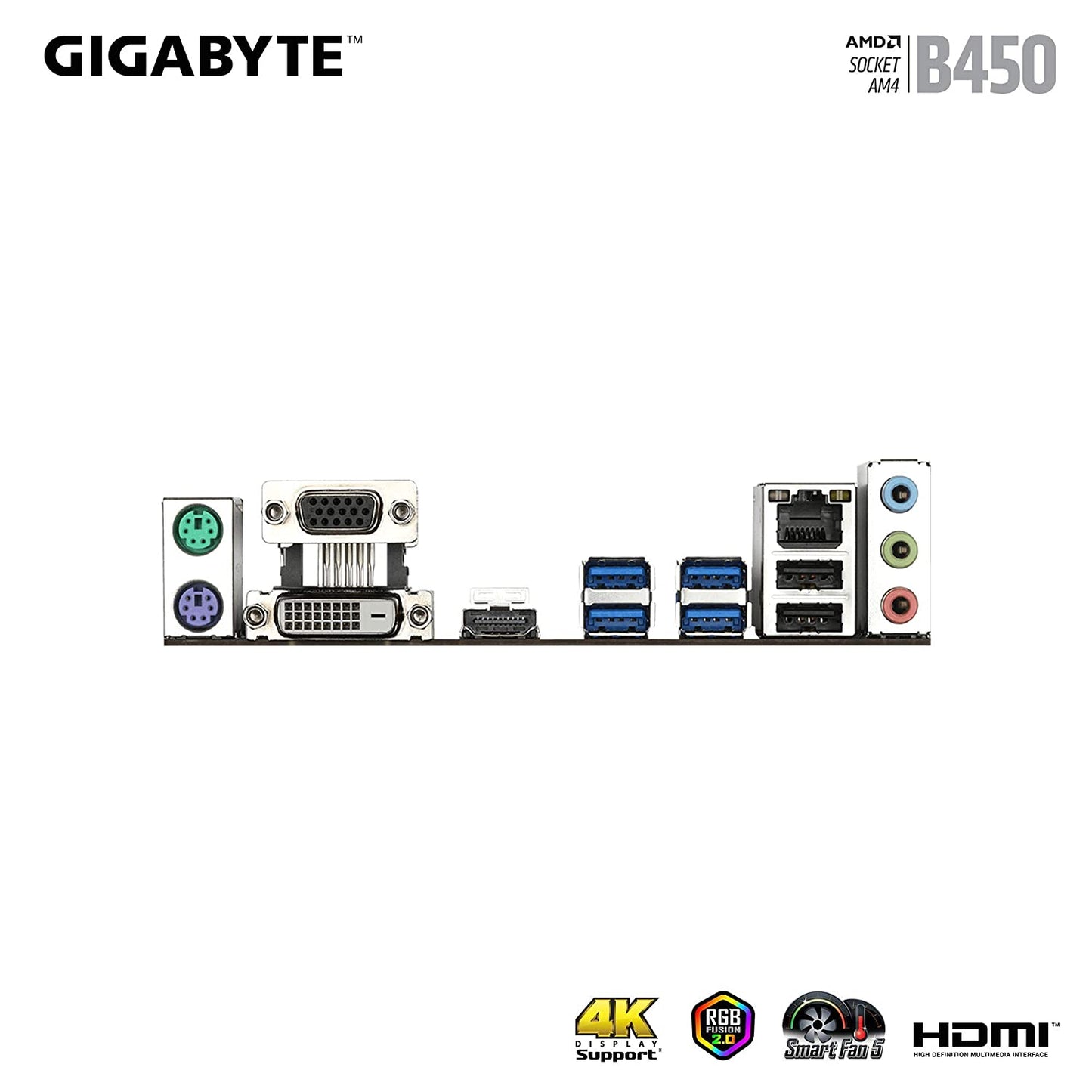 GIGABYTE AMD B450M S2H V2 Ultra Durable Motherboard with Digital VRM Solution, GIGABYTE Gaming LAN and Bandwidth Management, PCIe Gen3 x4 M.2, RGB LED Strip Header