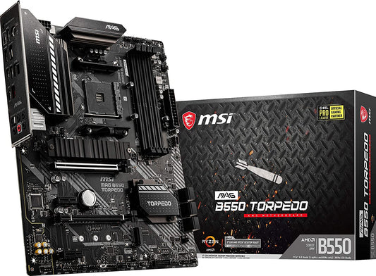 MSI MAG B550 Torpedo Gaming Motherboard (AMD AM4, DDR4, PCIe 4.0, SATA 6Gb/s, Dual M.2, USB 3.2 Gen 2, HDMI/DP, ATX, AMD Ryzen 5000 Series Processors)