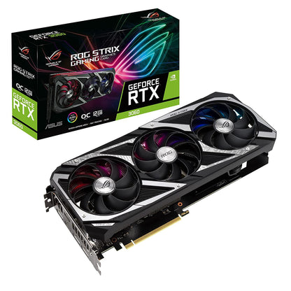 ASUS ROG Strix GeForce RTX 3060 V2 OC Edition pci_e_x4 12GB GDDR6 RAM LHR Graphics Card for Gamers 3 Years Warranty Triple Fan (ROG-STRIX-RTX3060-O12G-V2-GAMING)