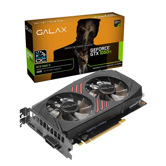 Galax 4 GB ddr5_sdram pci_e GeForce GTX 1050 Ti (1-Click OC) 128-bit DDR5 - DP 1.4, HDMI 2.0b, Dual Link-DVI-D Graphics Card