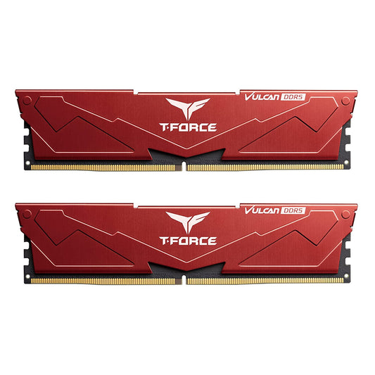 TEAMGROUP T-Force Vulcan DDR5 Ram 32GB Kit (2x16GB) 5600MHz (PC5-44800) CL36 Desktop Memory Module Ram (Red) for 600 Series Chipset - FLRD532G5600HC36BDC01