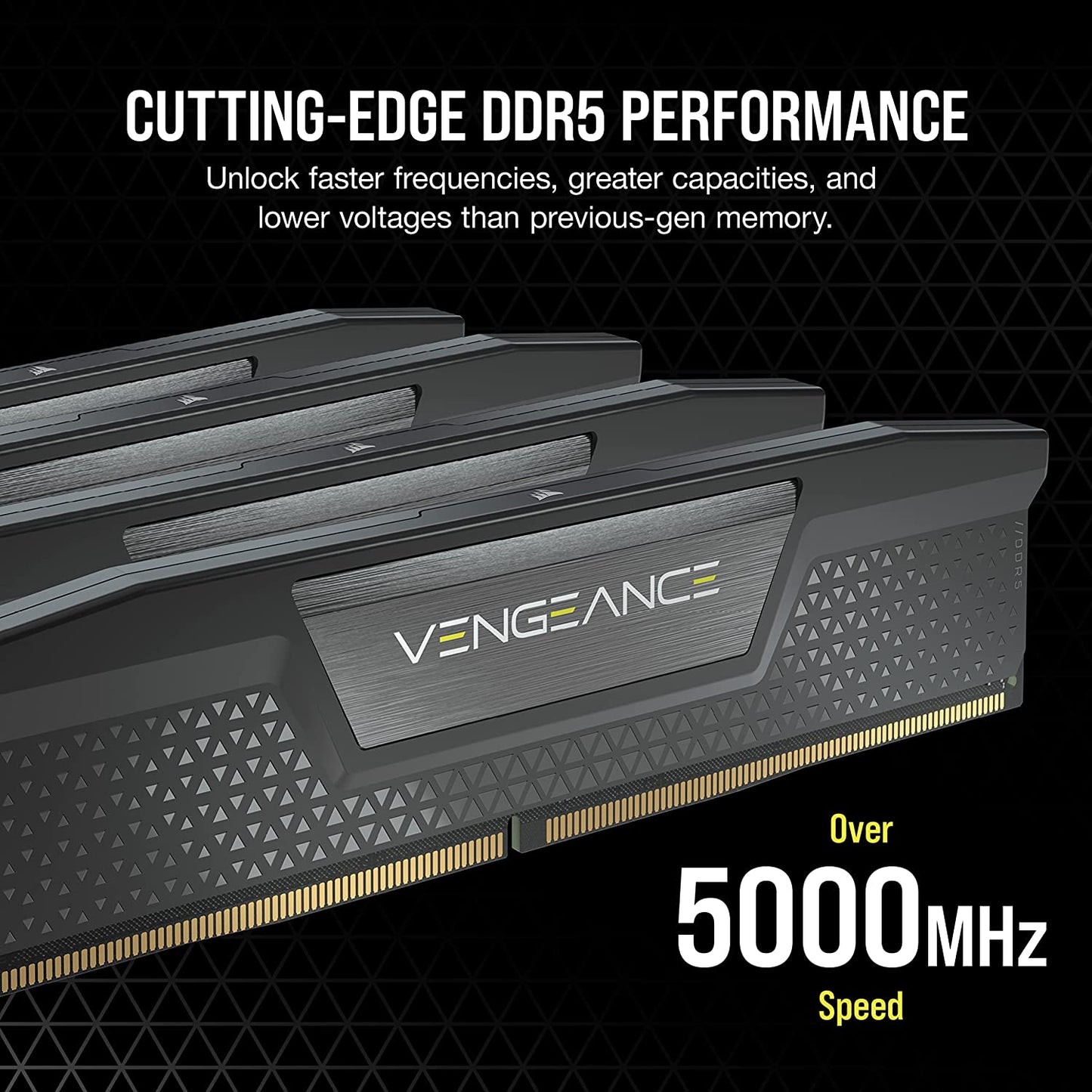 Corsair Vengeance DDR5 64GB (2x32GB) 5200MHz C40 Intel Optimized Desktop Memory (Onboard Voltage Regulation, Custom XMP 3.0 Profiles, Compact Form-Factor, Solid Aluminum Heatspreader) Black