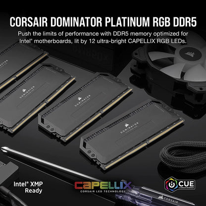 CORSAIR Dominator Platinum RGB 32GB (2x16GB) DDR5 DRAM 5600 (Black)
