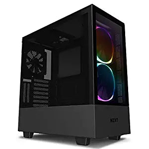 Nzxt H510 Elite Mid-Tower ATX Tempered Glass Computer Cabinet/Gaming Case Black USB Type-C Port Vertical GPU Mount with 3x140mm and 1x120mm Fan